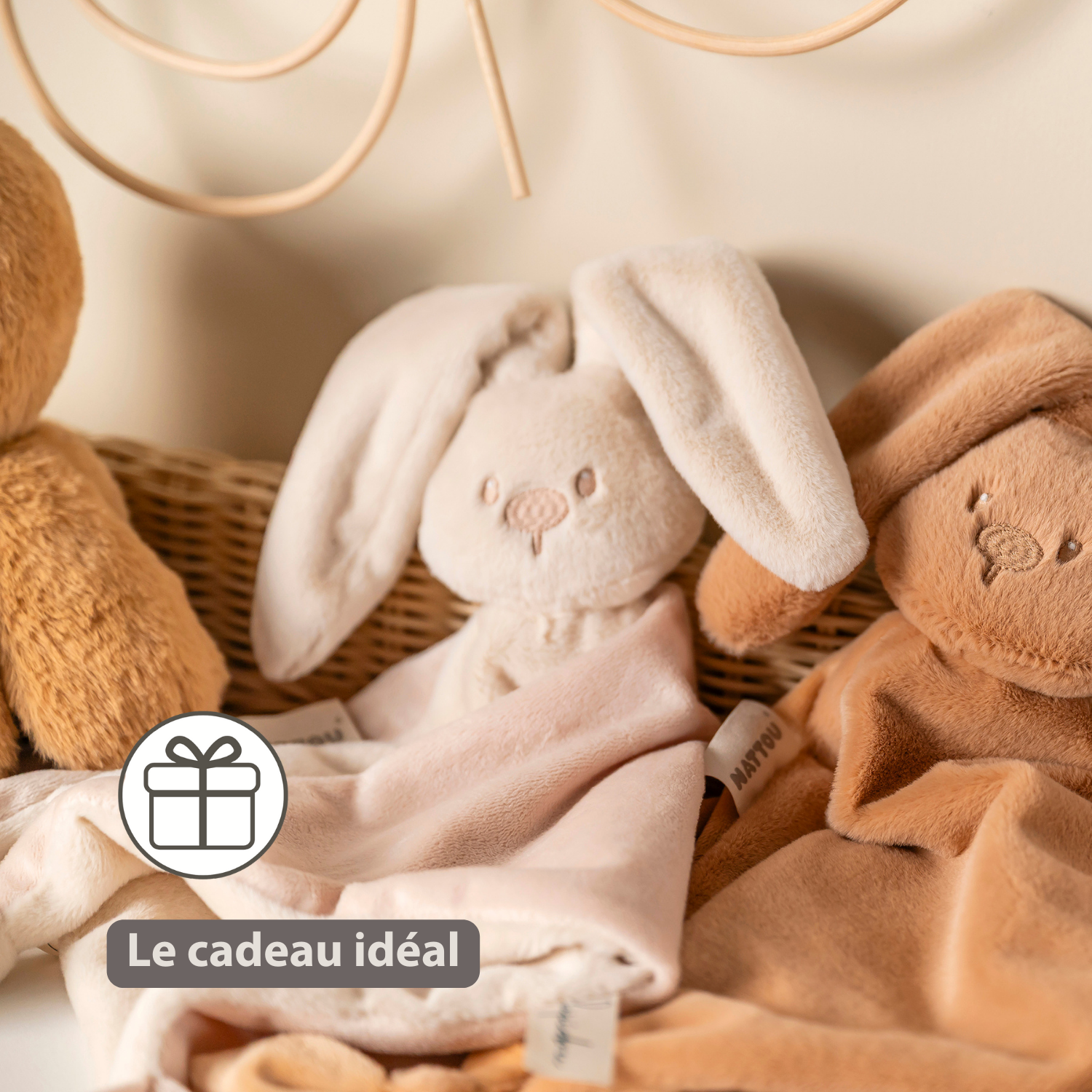 Lapidou Baby Comforter - 65 x 40 cm - Doudou Rabbit - Sand [FR]