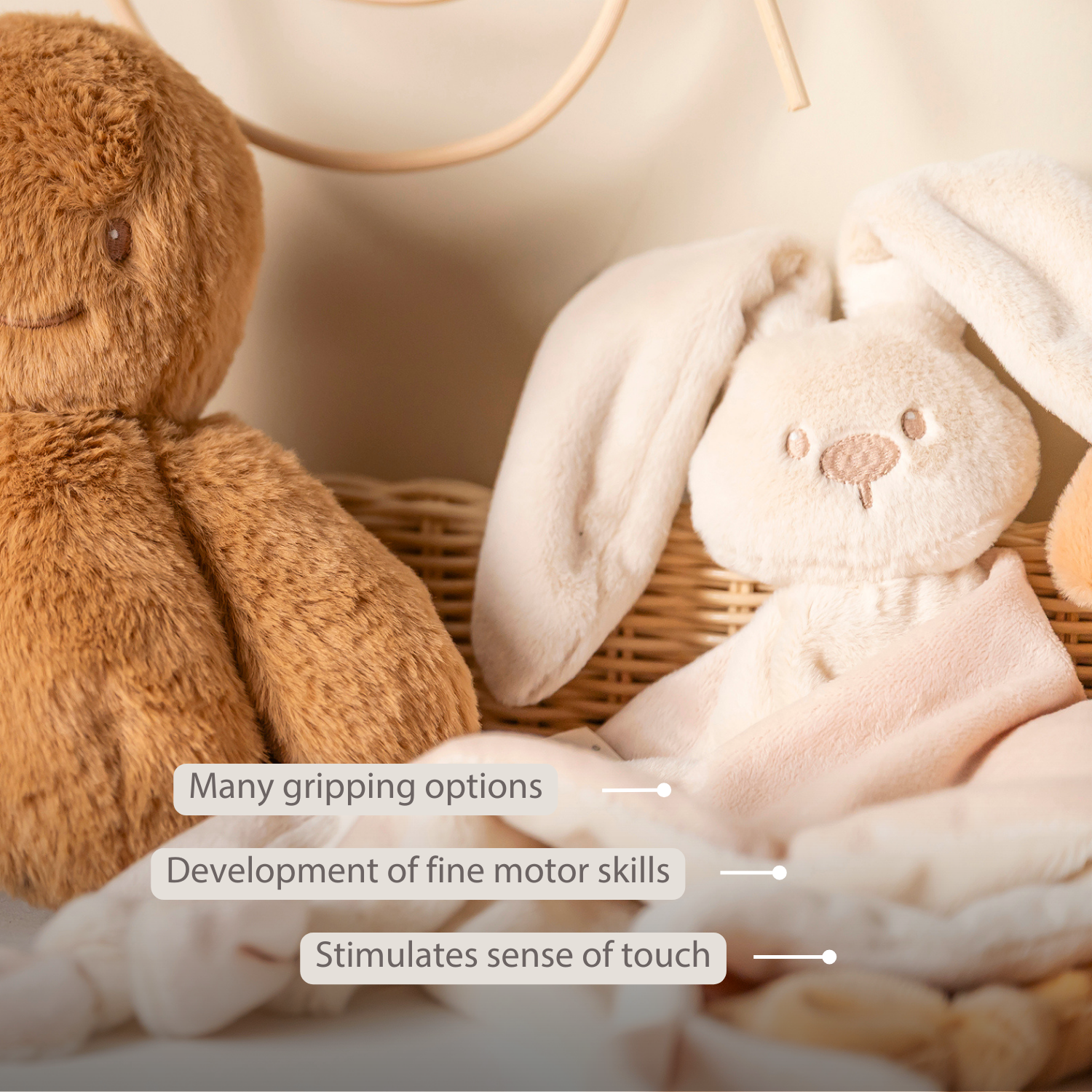 Lapidou Baby Comforter - 65 x 40 cm - Doudou Rabbit - Sand [EN]