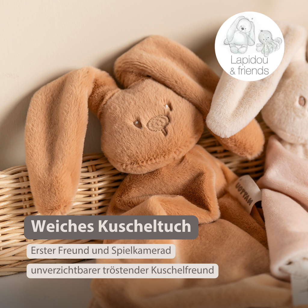 Lapidou Baby Comforter - 65 x 40 cm - Doudou Rabbit - Warm Beige [DE]