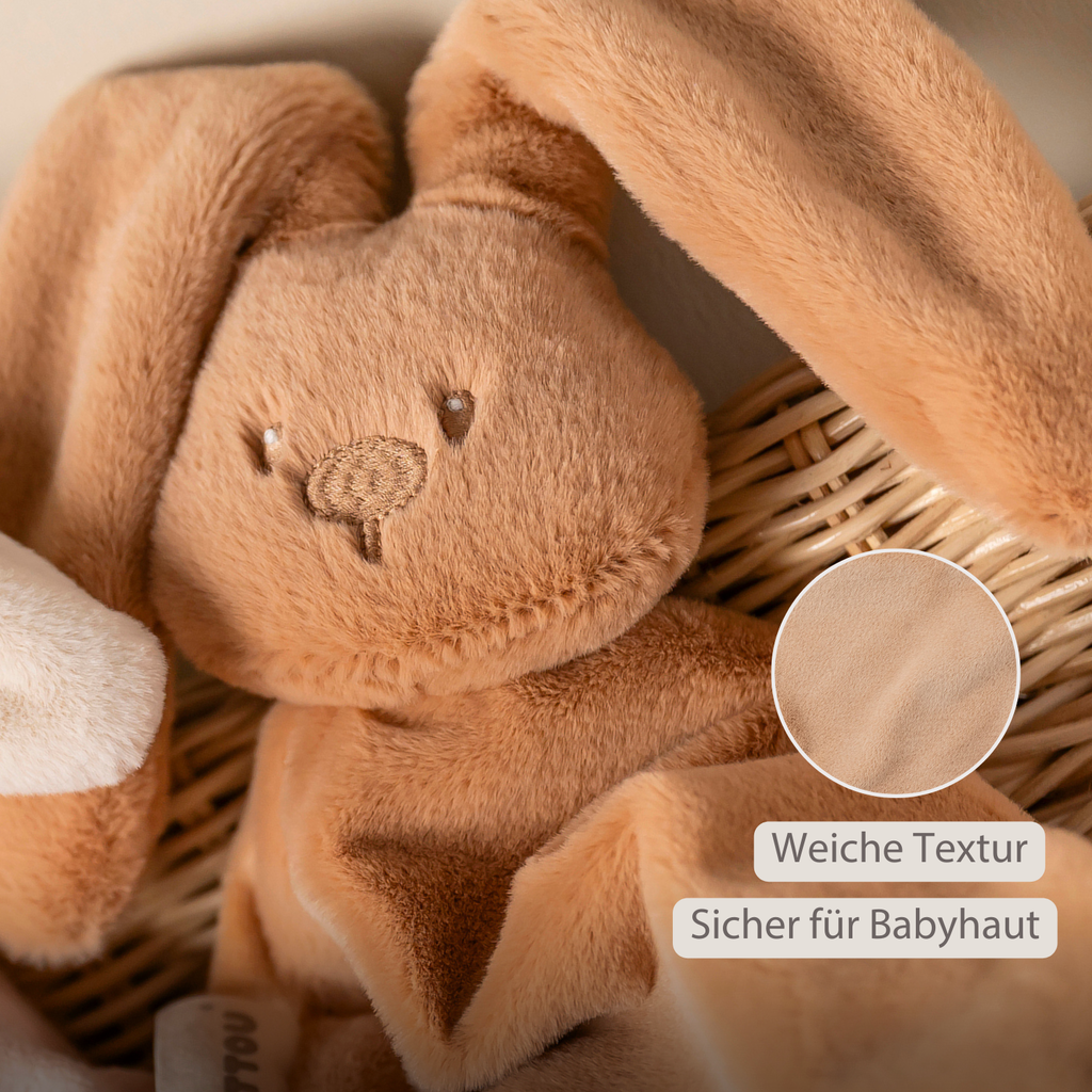 Lapidou Baby Comforter - 65 x 40 cm - Doudou Rabbit - Warm Beige [DE]
