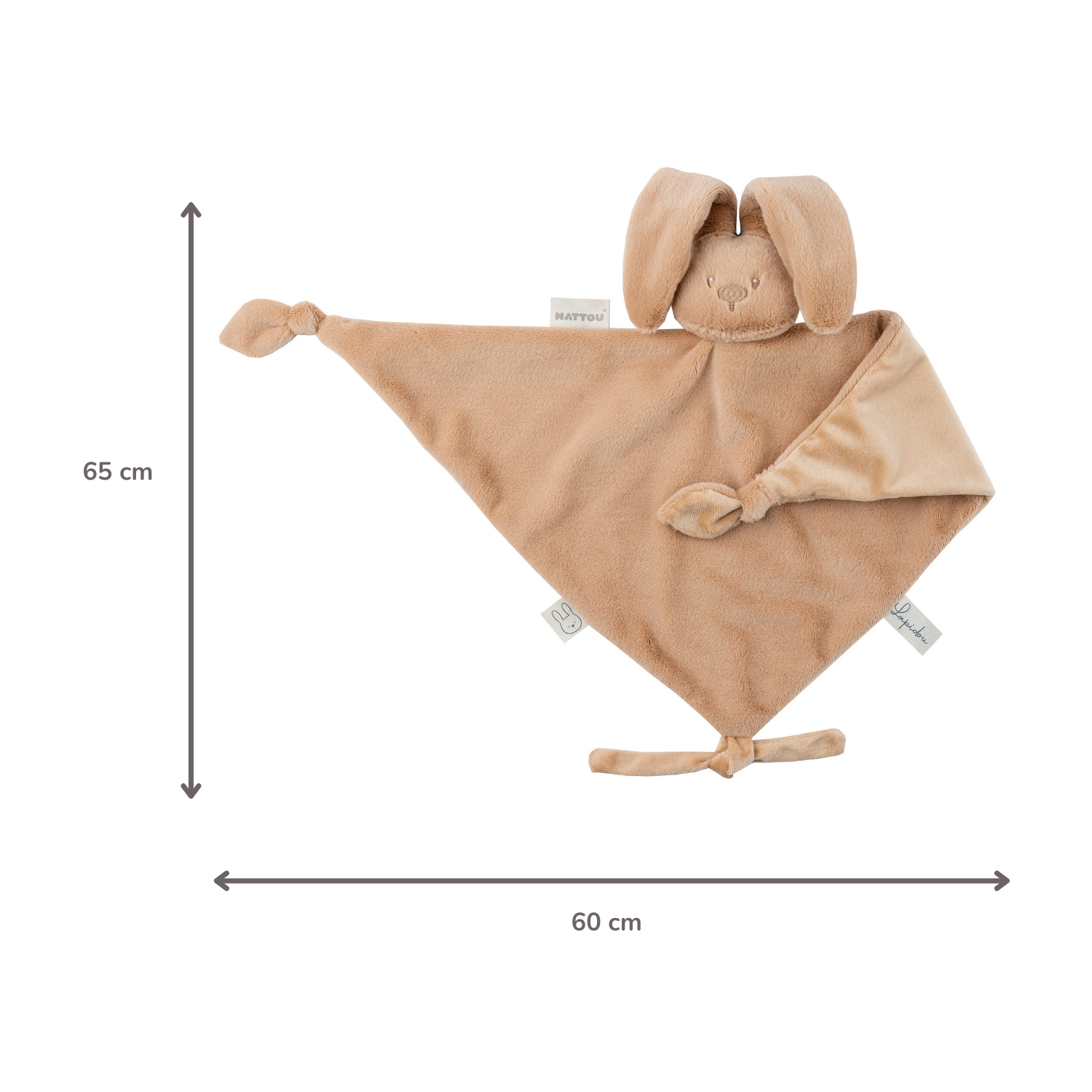 Lapidou Baby Comforter - 65 x 40 cm - Doudou Rabbit - Warm Beige [DE]