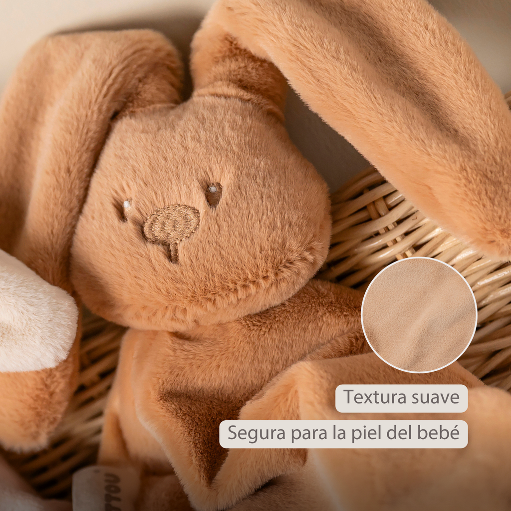 Lapidou Baby Comforter - 65 x 40 cm - Doudou Rabbit - Warm Beige [ES]