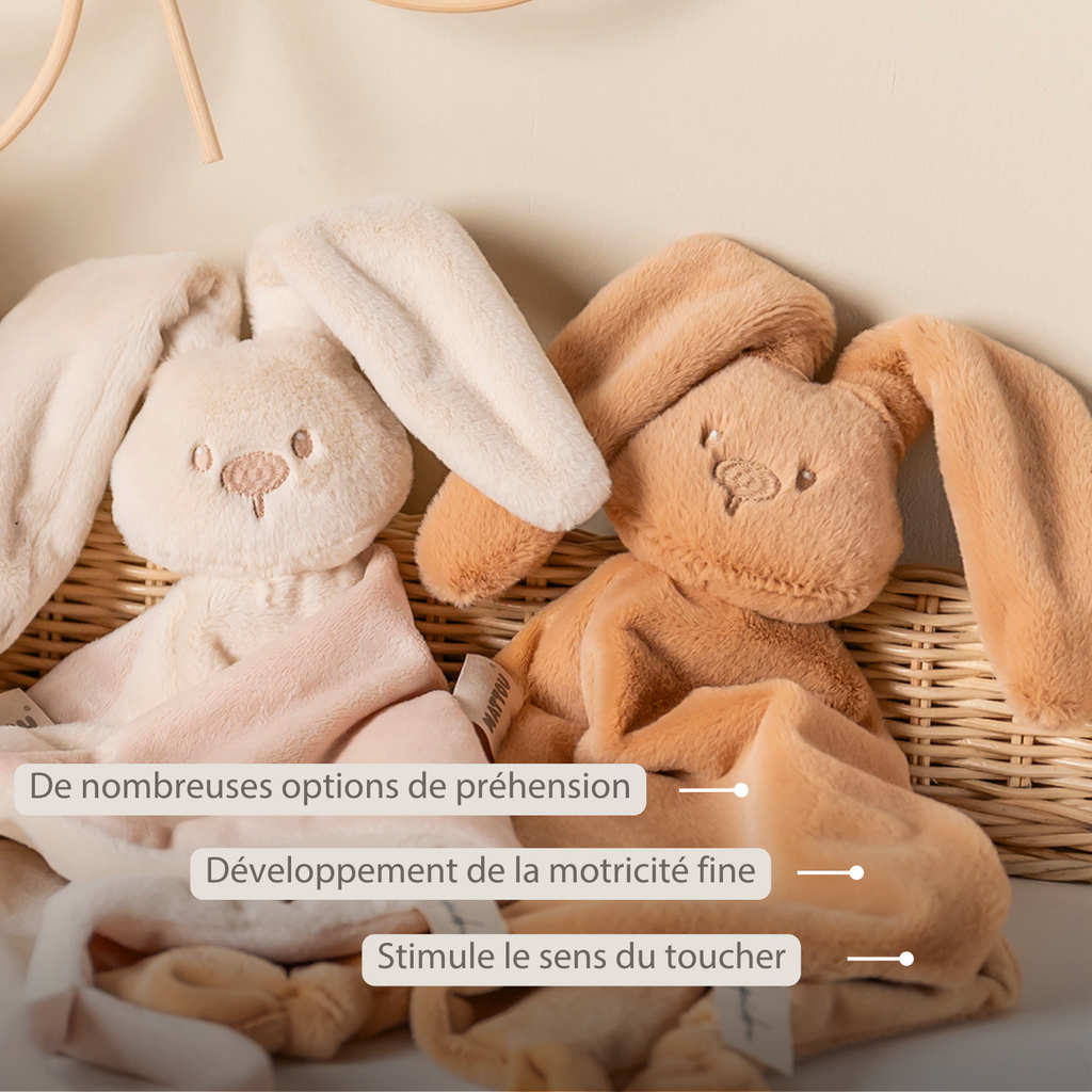 Lapidou Baby Comforter - 65 x 40 cm - Doudou Rabbit - Warm Beige [FR]