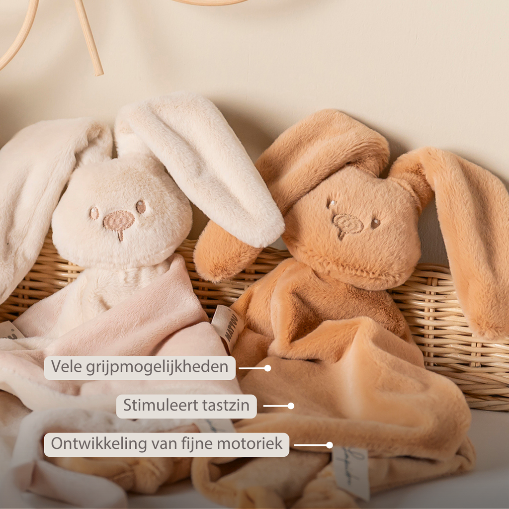 Lapidou Baby Comforter - 65 x 40 cm - Doudou Rabbit - Warm Beige [NL]