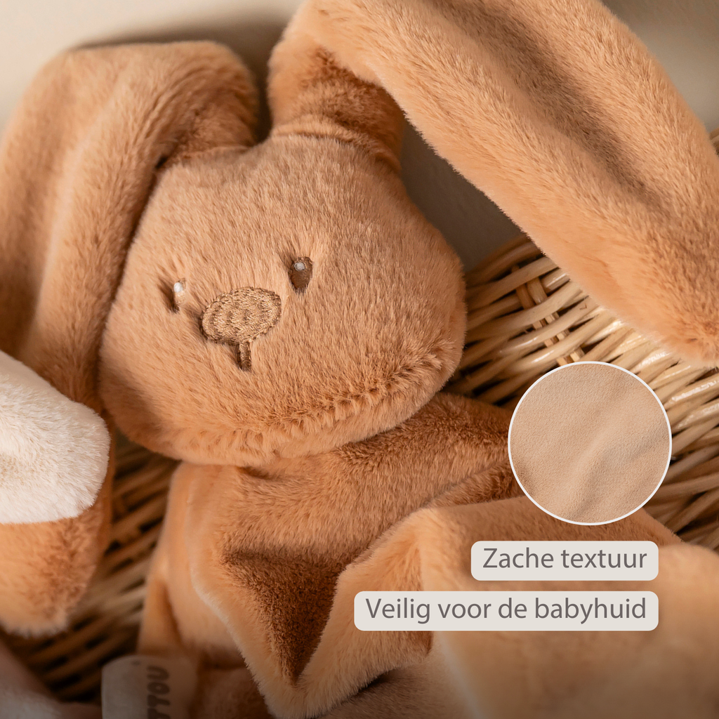 Lapidou Baby Comforter - 65 x 40 cm - Doudou Rabbit - Warm Beige [NL]