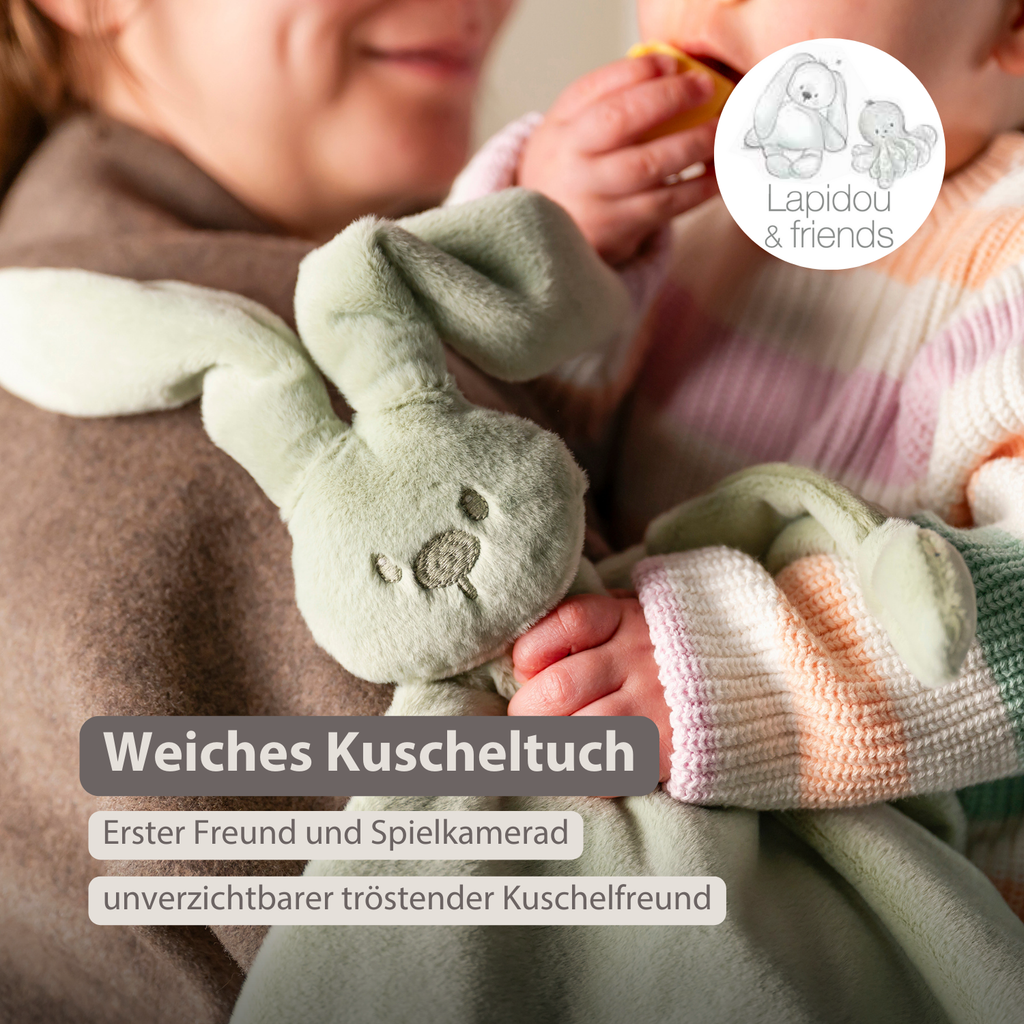 Lapidou Baby Comforter - 65 x 40 cm - Doudou Rabbit - Linden Green [DE]