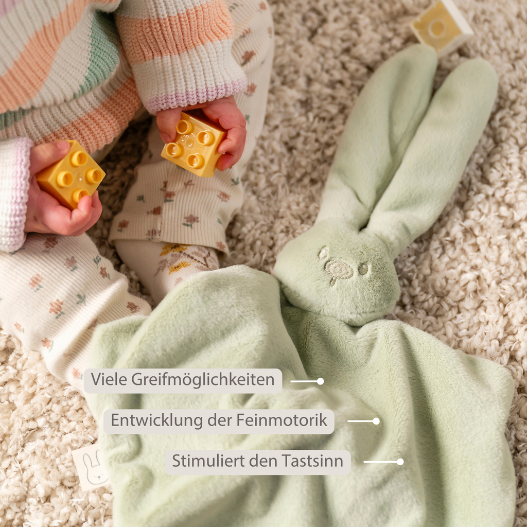 Lapidou Baby Comforter - 65 x 40 cm - Doudou Rabbit - Linden Green [DE]
