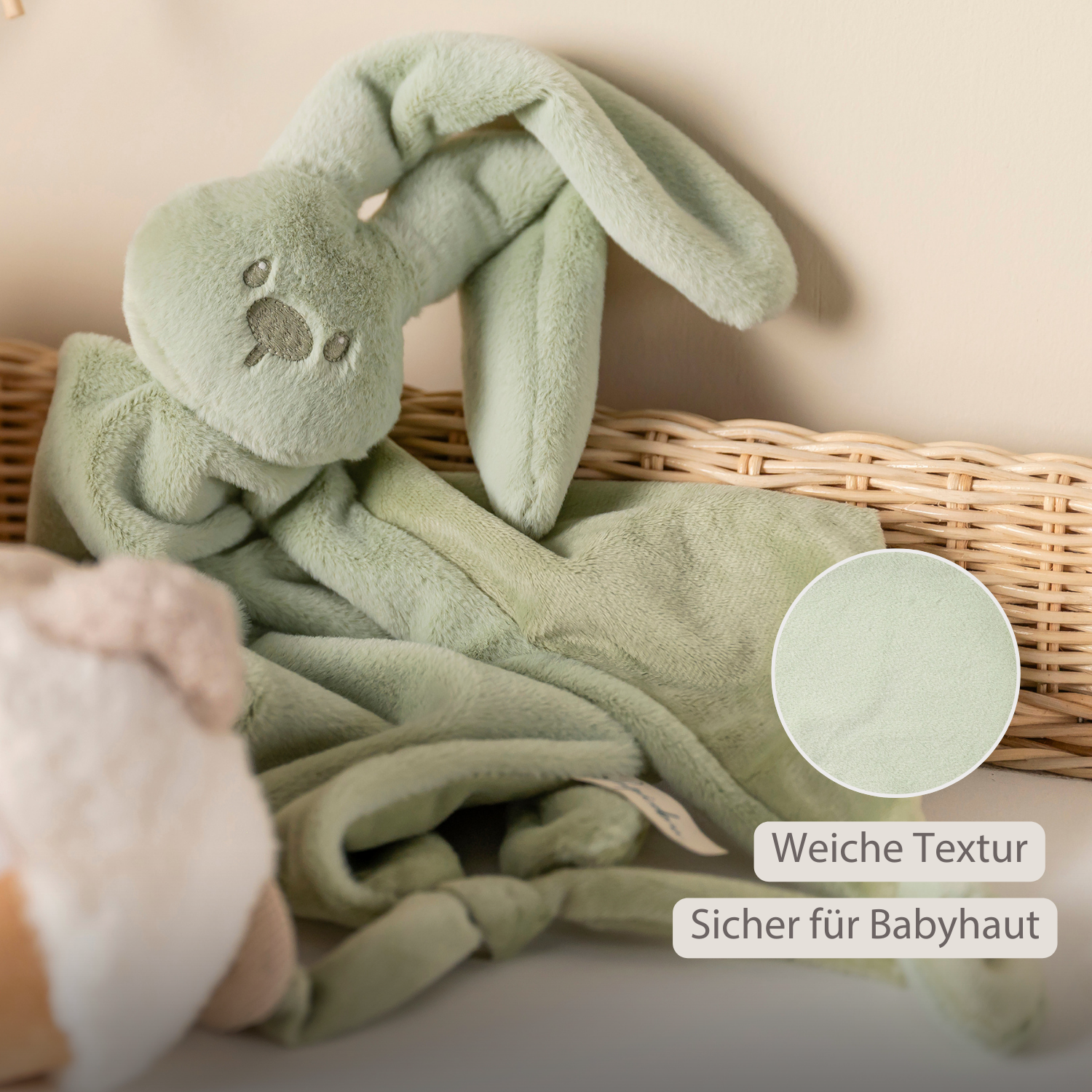 Lapidou Baby Comforter - 65 x 40 cm - Doudou Rabbit - Linden Green [DE]