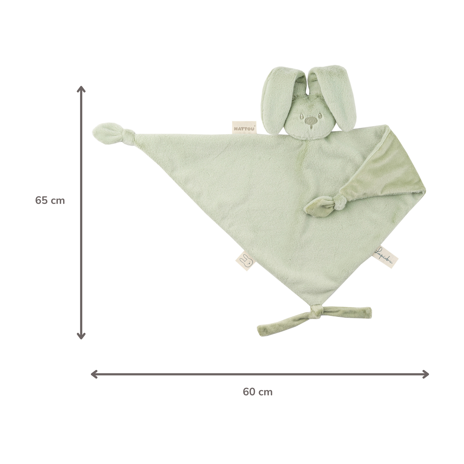 Lapidou Baby Comforter - 65 x 40 cm - Doudou Rabbit - Linden Green [DE]