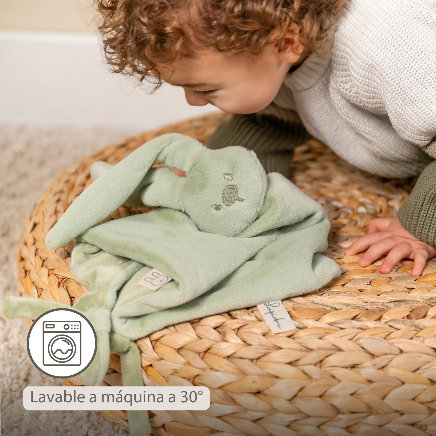 Lapidou Baby Comforter - 65 x 40 cm - Doudou Rabbit - Linden Green [ES]