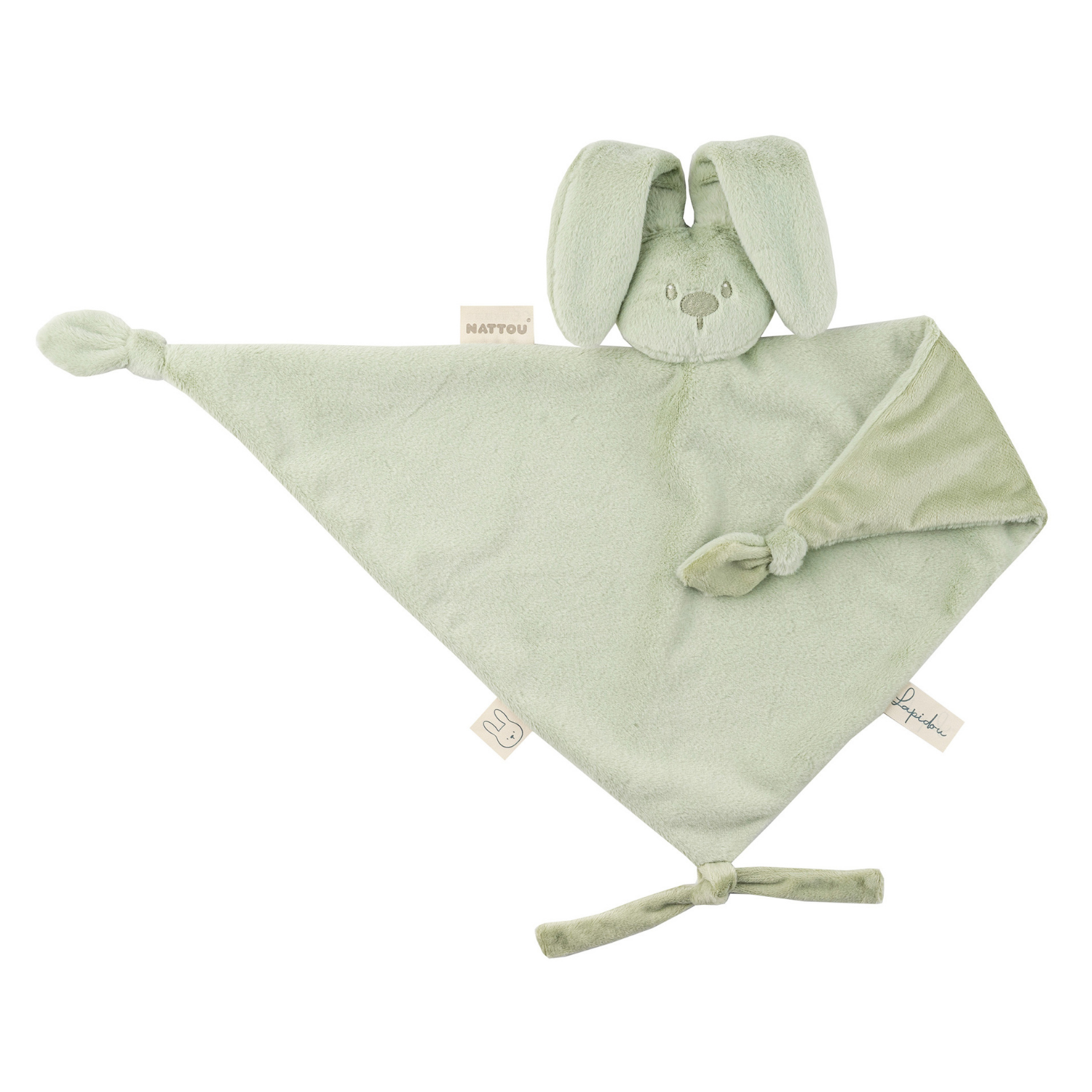 Lapidou Baby Comforter - 65 x 40 cm - Doudou Rabbit - Linden Green [FR]