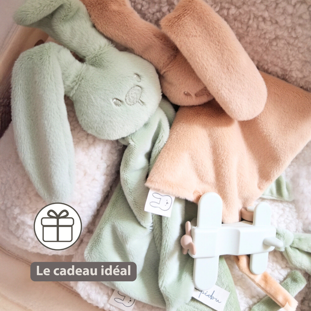 Lapidou Baby Comforter - 65 x 40 cm - Doudou Rabbit - Linden Green [FR]