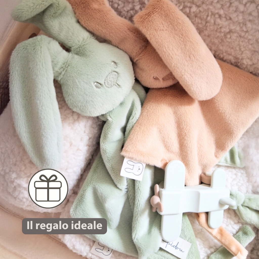 Lapidou Baby Comforter - 65 x 40 cm - Doudou Rabbit - Linden Green [IT]