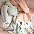 Lapidou Baby Comforter - 65 x 40 cm - Doudou Rabbit - Linden Green [IT]