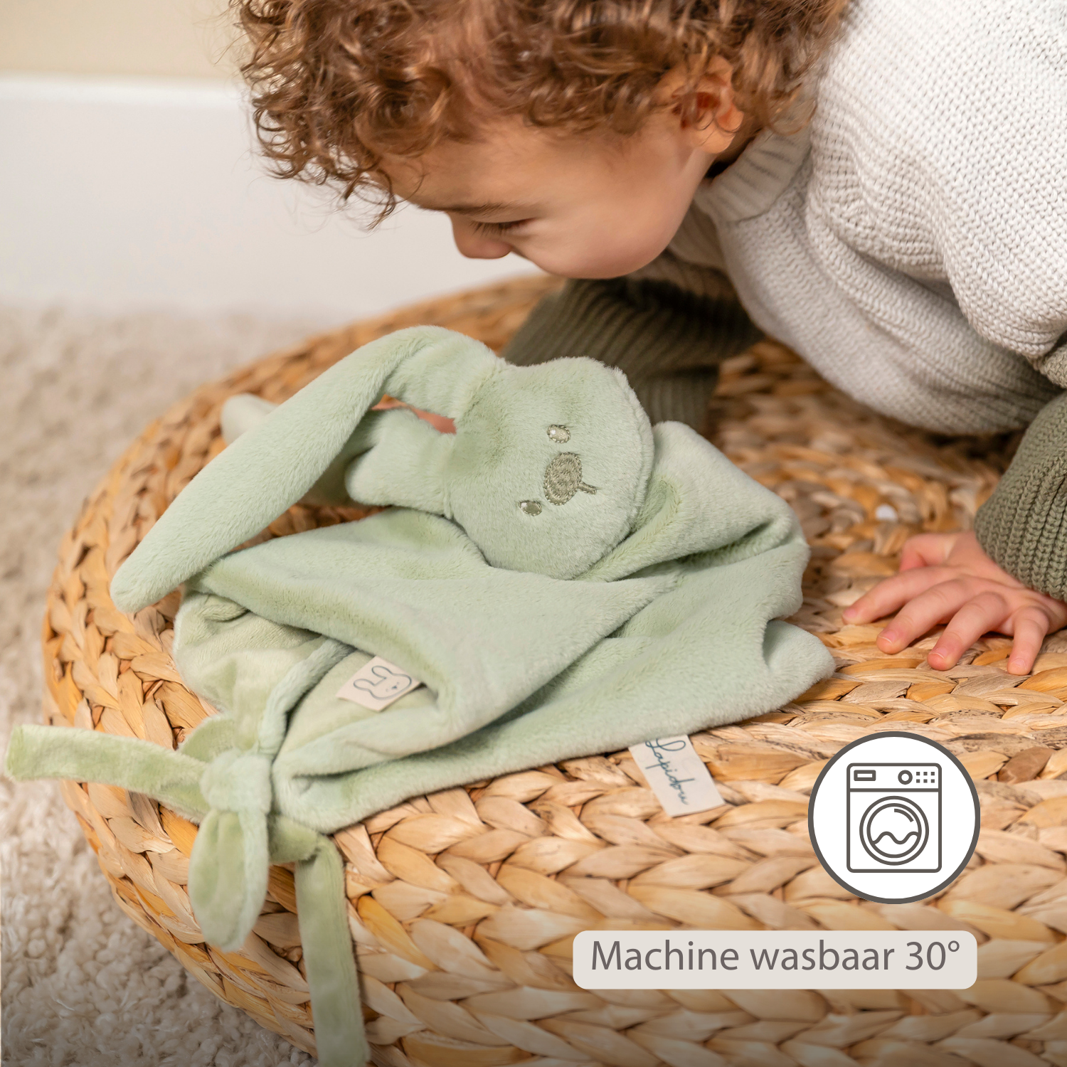 Lapidou Baby Comforter - 65 x 40 cm - Doudou Rabbit - Linden Green [NL]