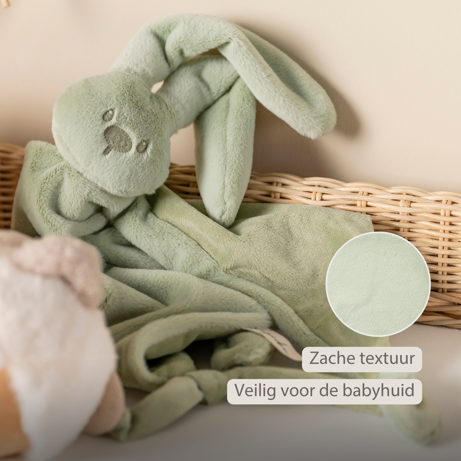 Lapidou Baby Comforter - 65 x 40 cm - Doudou Rabbit - Linden Green [NL]