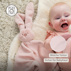 Lapidou Baby Comforter - 65 x 40 cm - Doudou Rabbit - Powder Pink [DE]