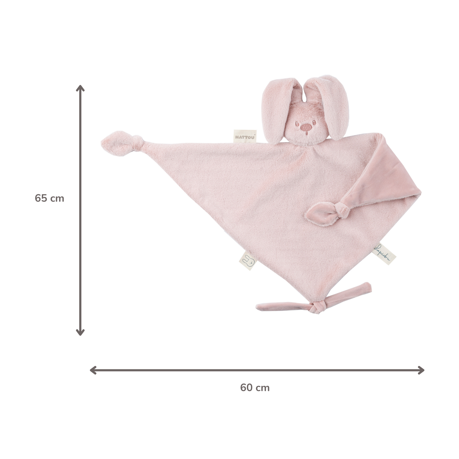 Lapidou Baby Comforter - 65 x 40 cm - Doudou Rabbit - Powder Pink [DE]