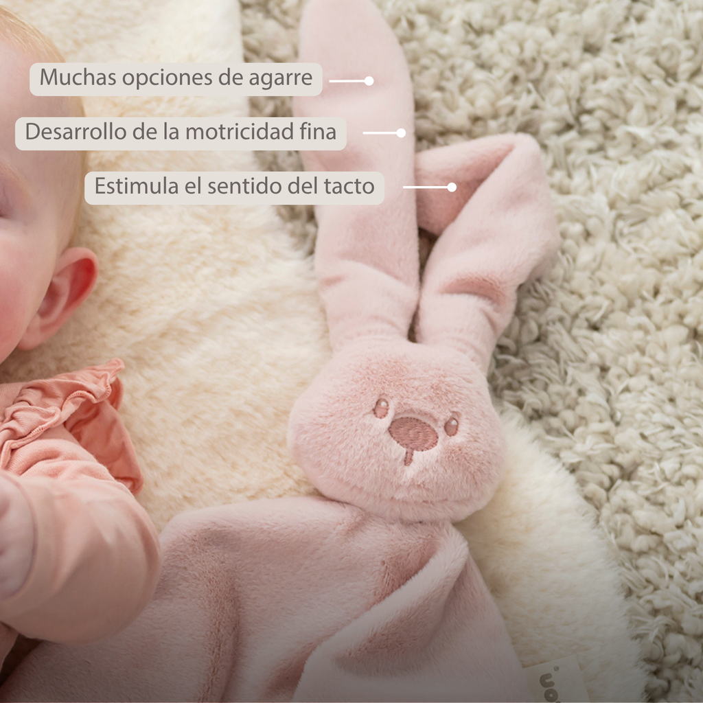 Lapidou Baby Comforter - 65 x 40 cm - Doudou Rabbit - Powder Pink [ES]
