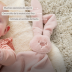 Lapidou Baby Comforter - 65 x 40 cm - Doudou Rabbit - Powder Pink [ES]