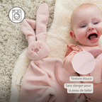 Lapidou Baby Comforter - 65 x 40 cm - Doudou Rabbit - Powder Pink [FR]