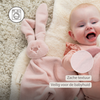 Lapidou Baby Comforter - 65 x 40 cm - Doudou Rabbit - Powder Pink [NL]