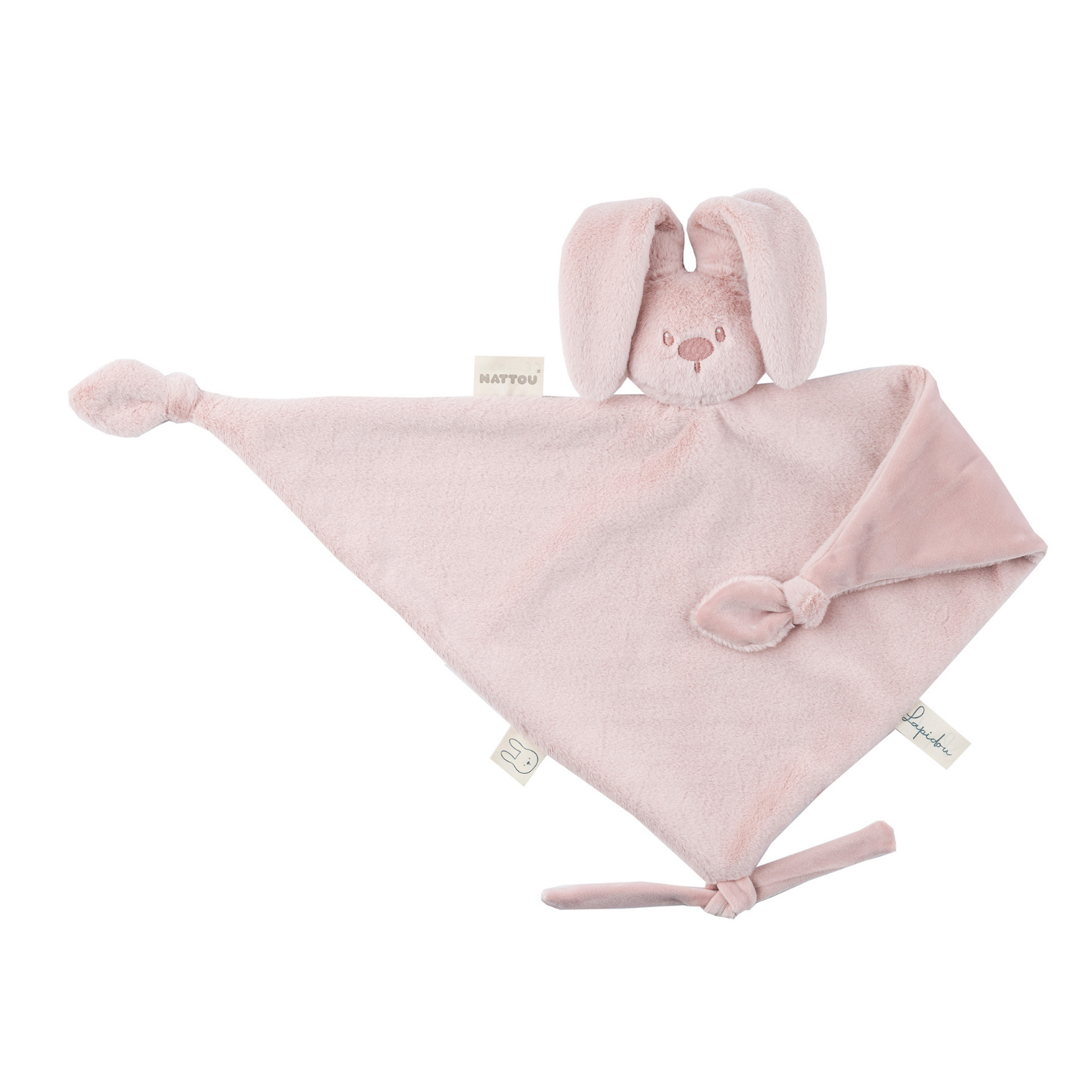 Lapidou Baby Comforter - 65 x 40 cm - Doudou Rabbit - Powder Pink [EN]