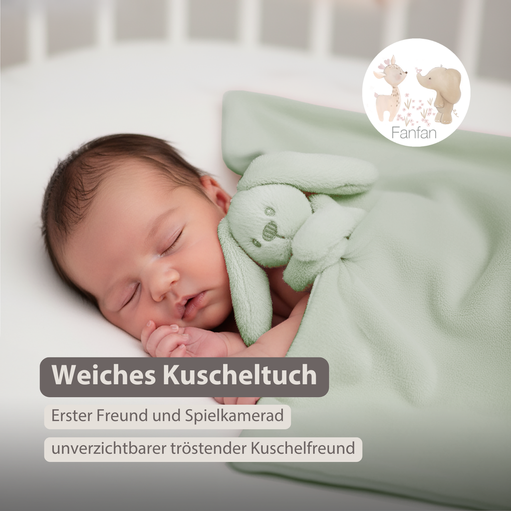 Lapidou Baby Blanket with Plush - 50 x 50 cm - Doudou Rabbit - Sand [DE]