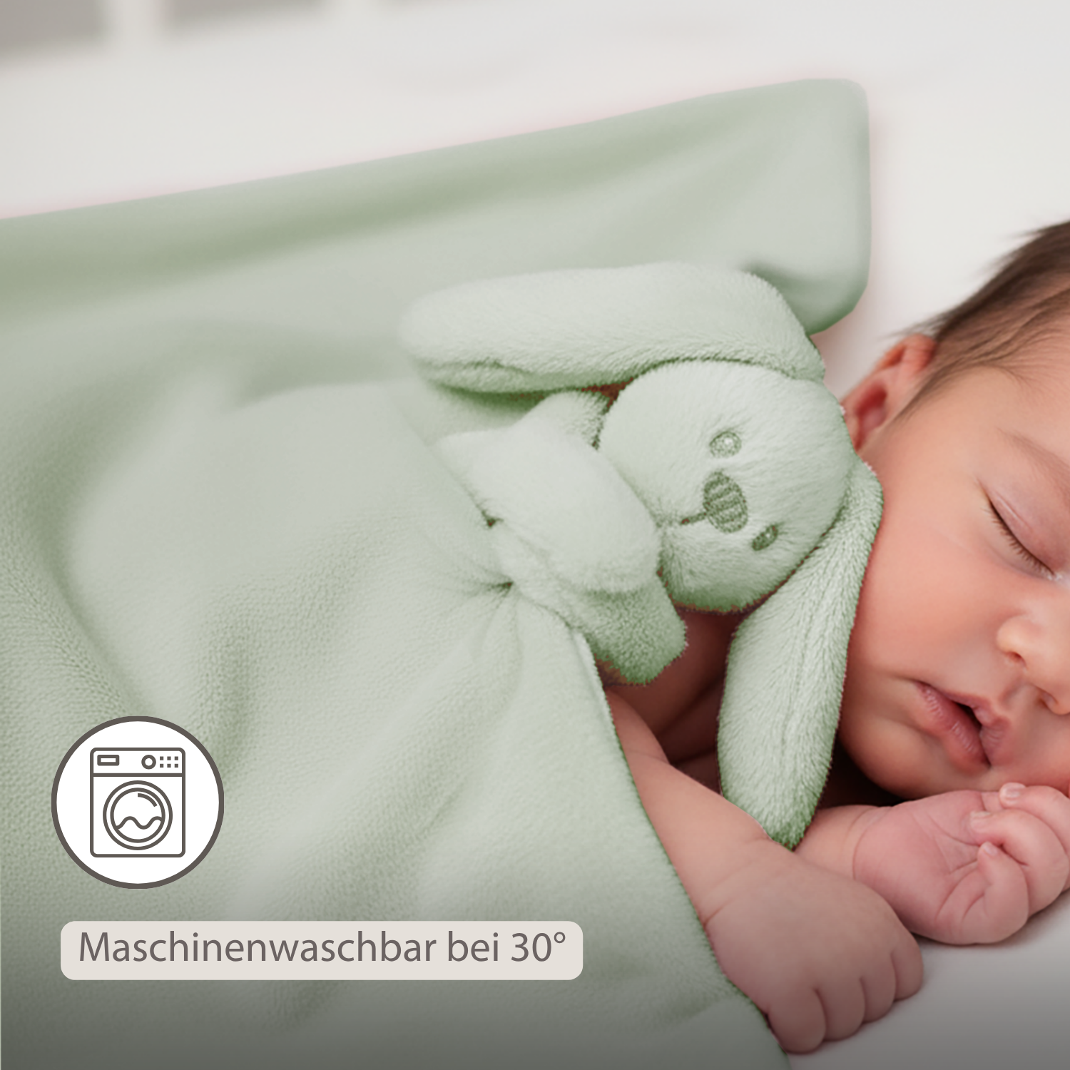 Lapidou Baby Blanket with Plush - 50 x 50 cm - Doudou Rabbit - Sand [DE]
