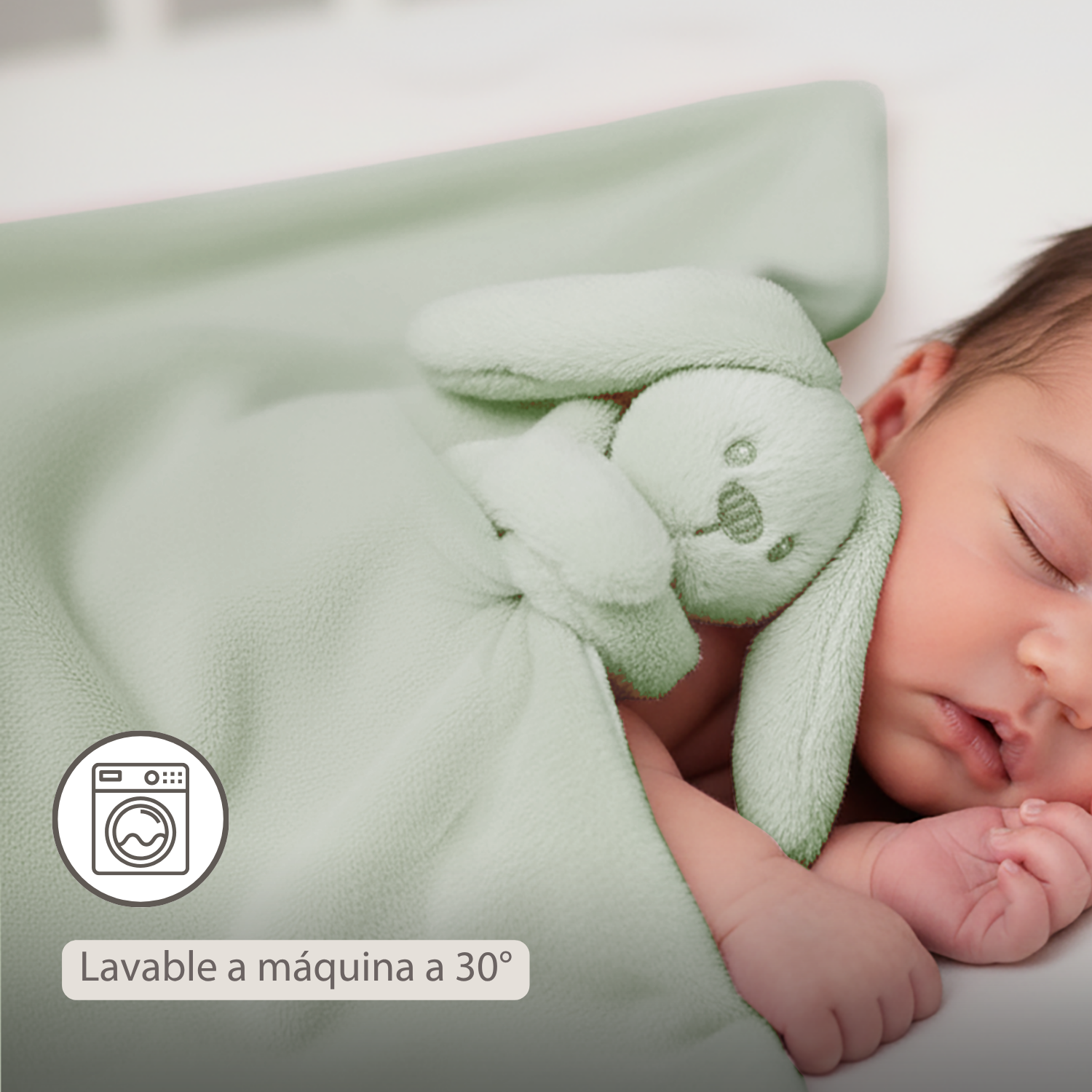 Lapidou Baby Blanket with Plush - 50 x 50 cm - Doudou Rabbit - Sand [ES]