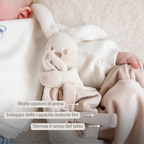 Lapidou Baby Blanket with Plush - 50 x 50 cm - Doudou Rabbit - Sand [IT]