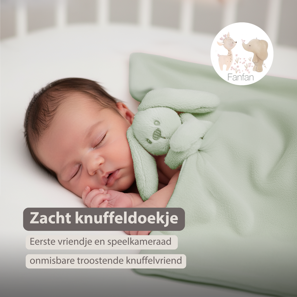Lapidou Baby Blanket with Plush - 50 x 50 cm - Doudou Rabbit - Sand [NL]
