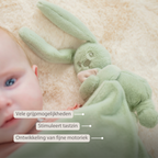 Lapidou Baby Blanket with Plush - 50 x 50 cm - Doudou Rabbit - Sand [NL]