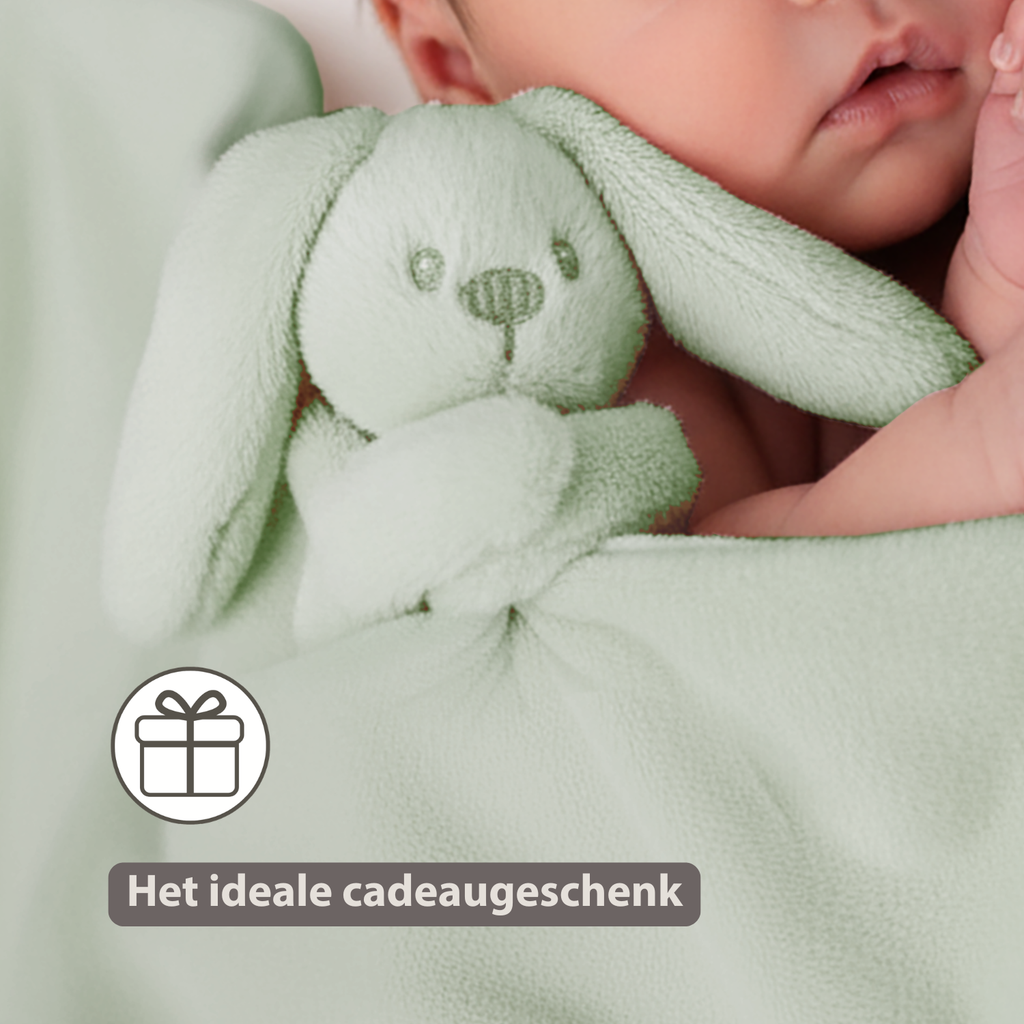 Lapidou Baby Blanket with Plush - 50 x 50 cm - Doudou Rabbit - Sand [NL]