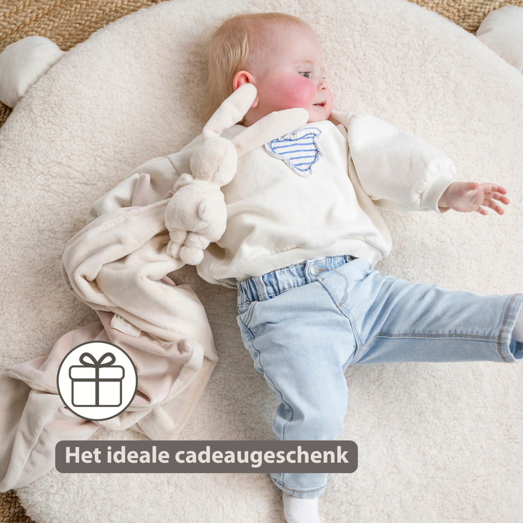 Lapidou Baby Blanket with Plush - 50 x 50 cm - Doudou Rabbit - Sand [NL]