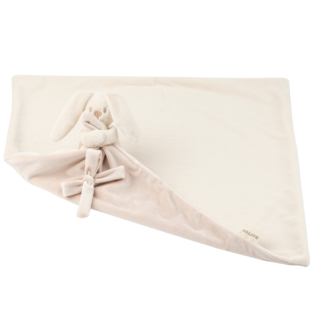 Lapidou Baby Blanket with Plush - 50 x 50 cm - Doudou Rabbit - Sand [EN]