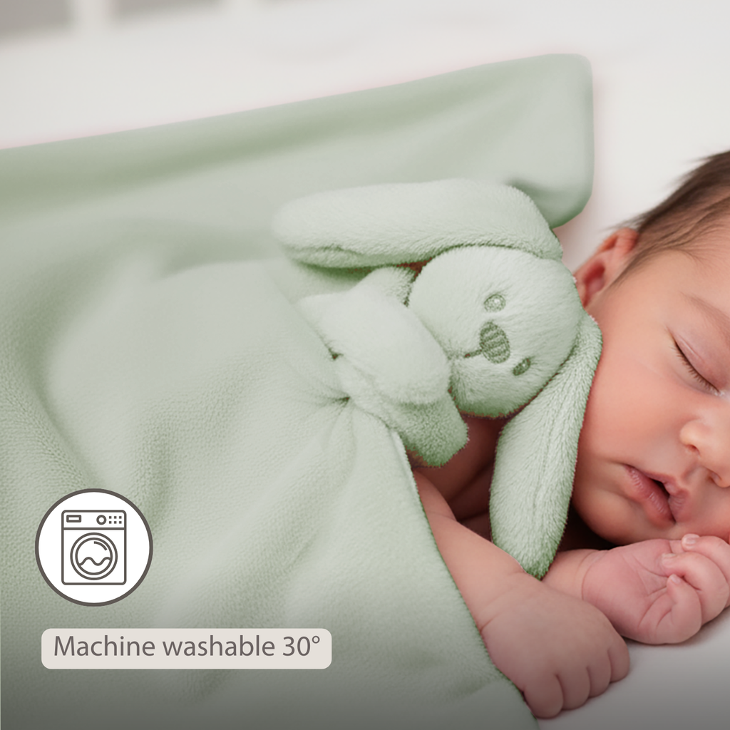 Lapidou Baby Blanket with Plush - 50 x 50 cm - Doudou Rabbit - Sand [EN]