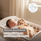 Lapidou Baby Blanket with Plush - 50 x 50 cm - Doudou Rabbit - Warm Beige [DE]