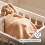 Lapidou Baby Blanket with Plush - 50 x 50 cm - Doudou Rabbit - Warm Beige [DE]