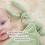 Lapidou Baby Blanket with Plush - 50 x 50 cm - Doudou Rabbit - Linden Green [DE]