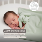 Lapidou Baby Blanket with Plush - 50 x 50 cm - Doudou Rabbit - Linden Green [NL]