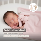 Lapidou Baby Blanket with Plush - 50 x 50 cm - Doudou Rabbit - Powder Pink [DE]