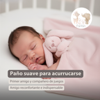 Lapidou Baby Blanket with Plush - 50 x 50 cm - Doudou Rabbit - Powder Pink [ES]