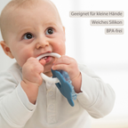 Silicone cooling teether – Baby teething toy – Cooling teether – Blue [DE]