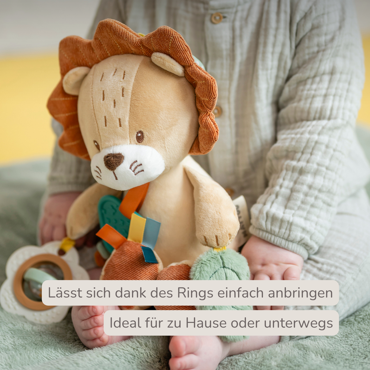 Activity Plush Toy Lion Leon - 30 cm - Soft Baby Plush Toy - Multicolored [DE]