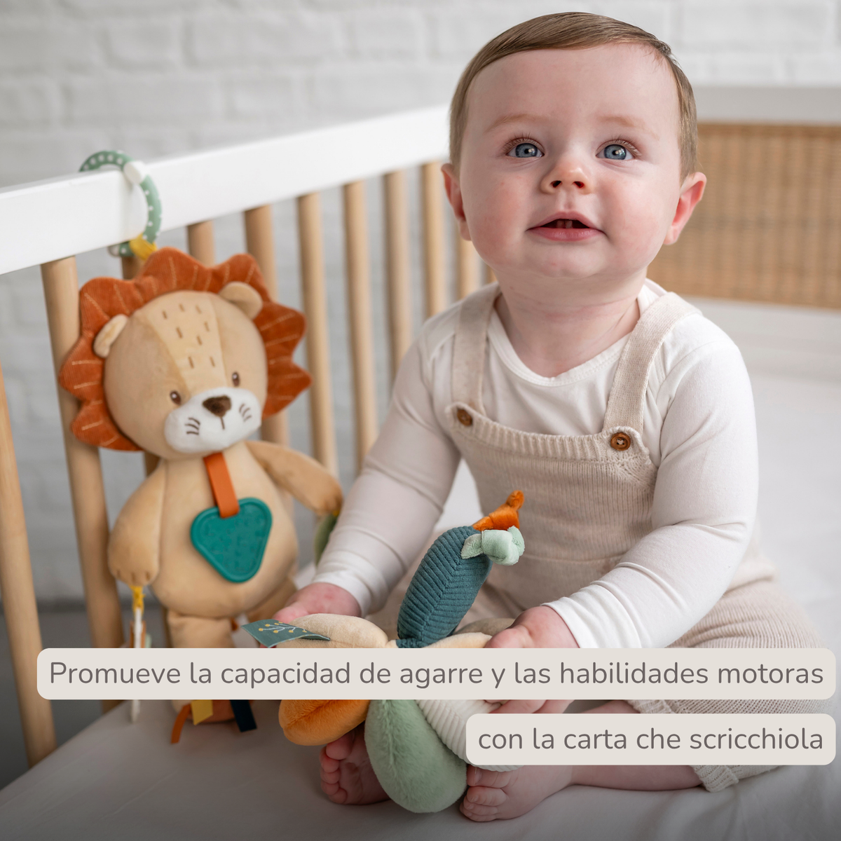 Activity Plush Toy Lion Leon - 30 cm - Soft Baby Plush Toy - Multicolored [ES]