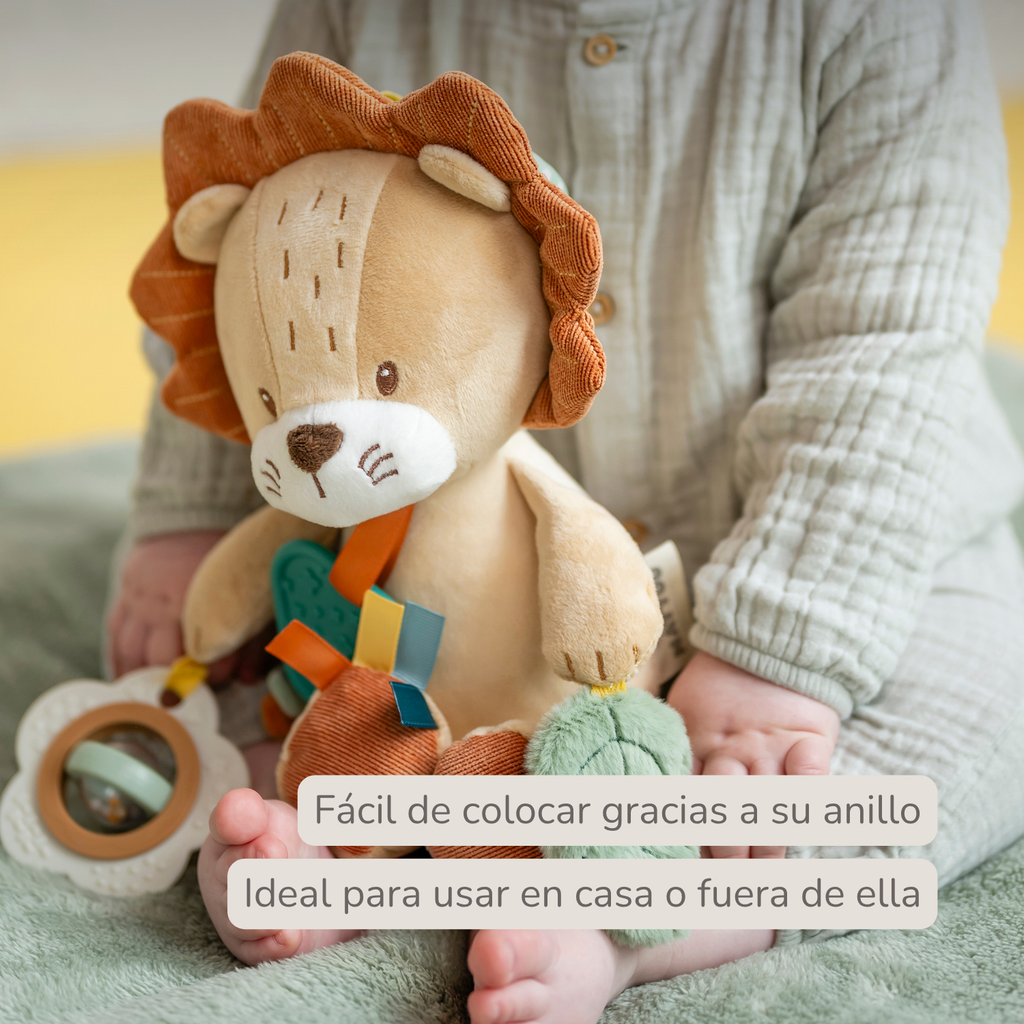 Activity Plush Toy Lion Leon - 30 cm - Soft Baby Plush Toy - Multicolored [ES]