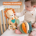 Activity Plush Toy Lion Leon - 30 cm - Soft Baby Plush Toy - Multicolored [FR]