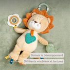 Activity Plush Toy Lion Leon - 30 cm - Soft Baby Plush Toy - Multicolored [FR]
