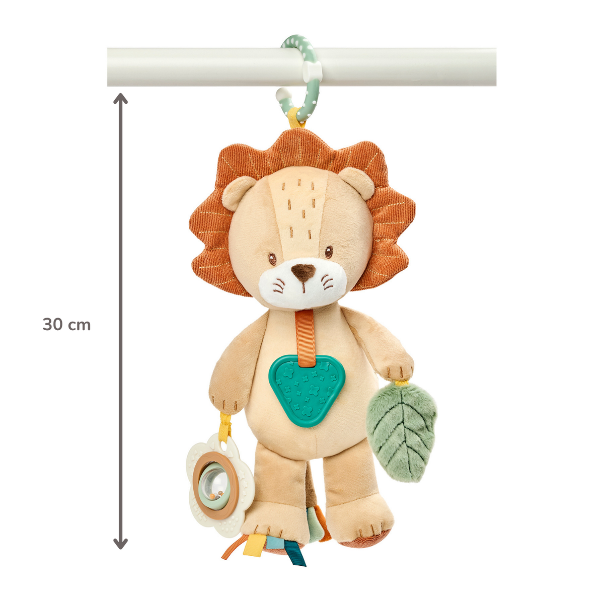 Activity Plush Toy Lion Leon - 30 cm - Soft Baby Plush Toy - Multicolored [FR]